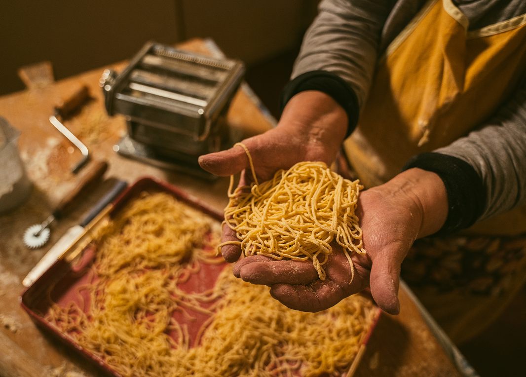 Nonna preparing traditional dish